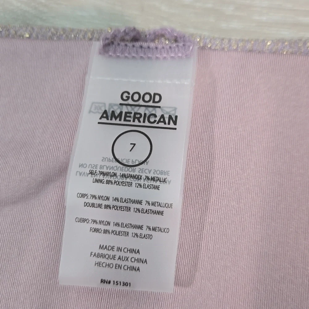 NWT Good American Women Sparkle Better Bikini Bottom Swim sz 7/4XL
